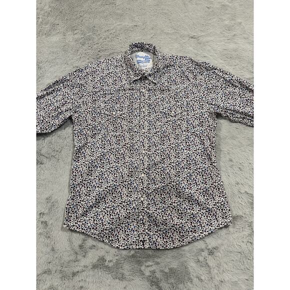 Wrangler 20X Competition Shirt Mens Large White Floral Pearl Snap Western Rodeo - Picture 2 of 12